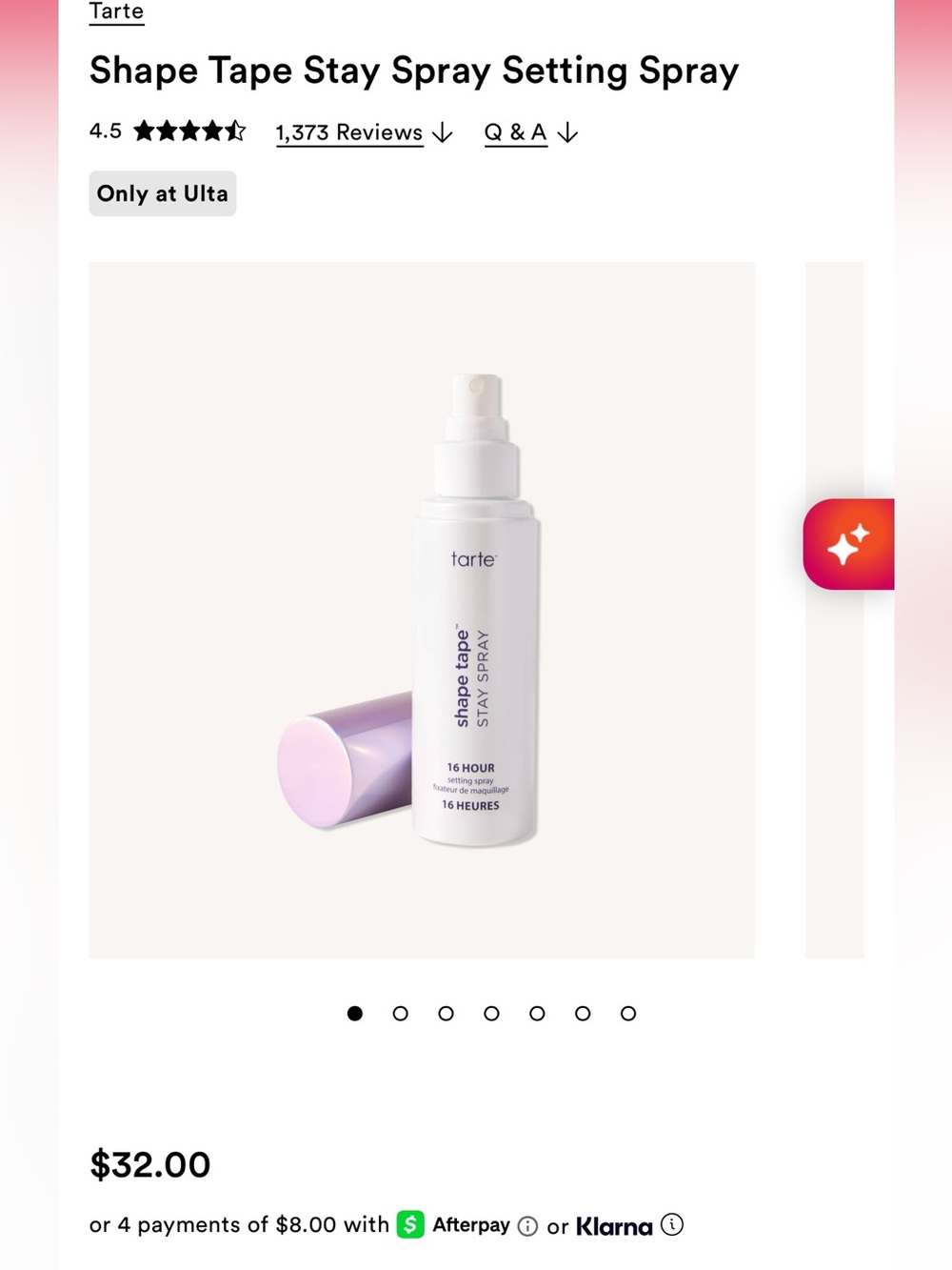 Tarte Shape Tape Stay Spray